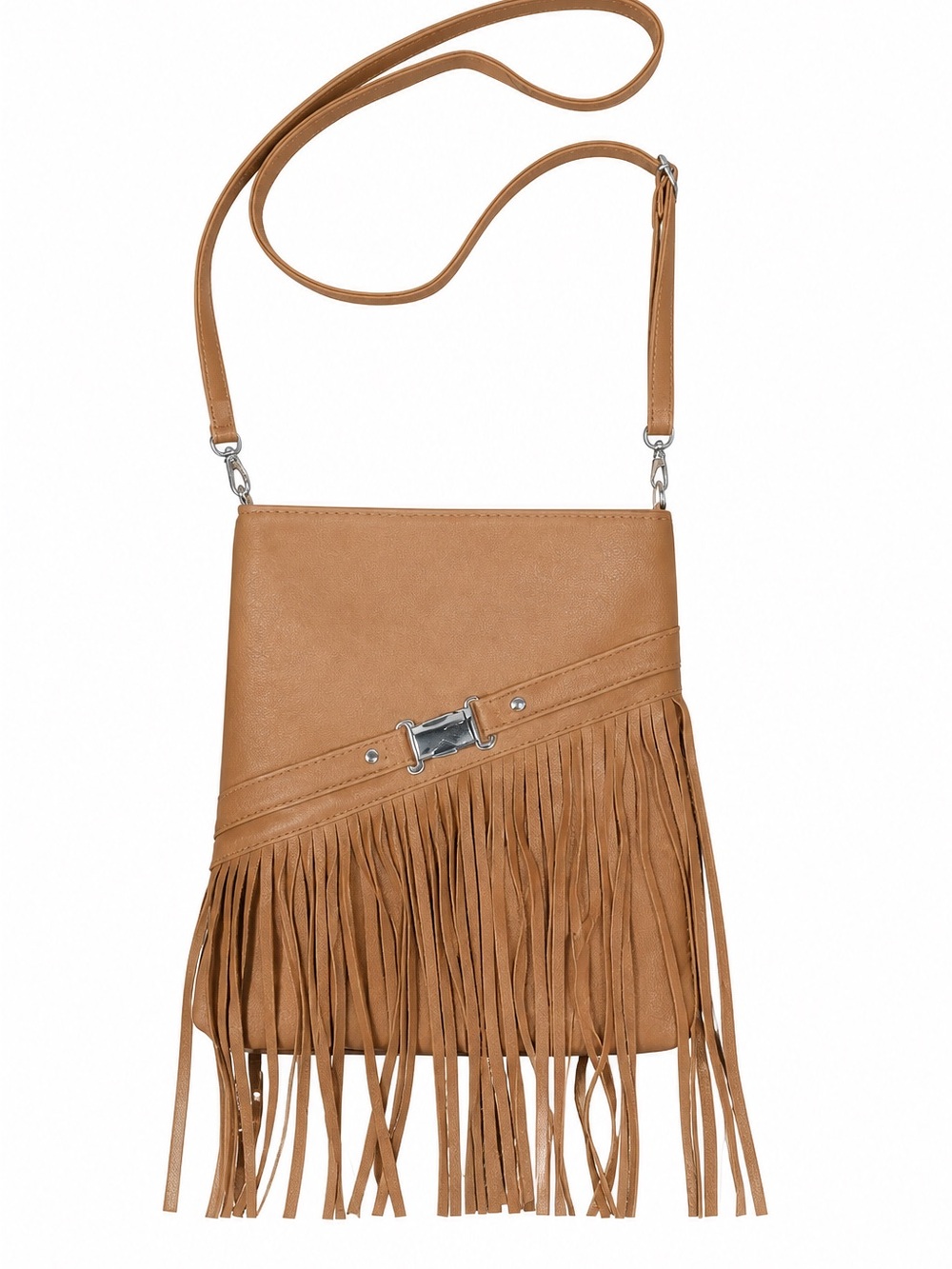 Tan Fringe Crossbody Bag - Women